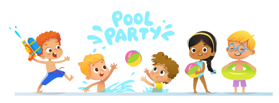 swimming pool party cartoon